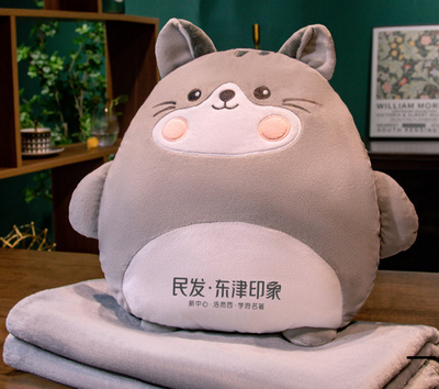 東津印象抱枕毯